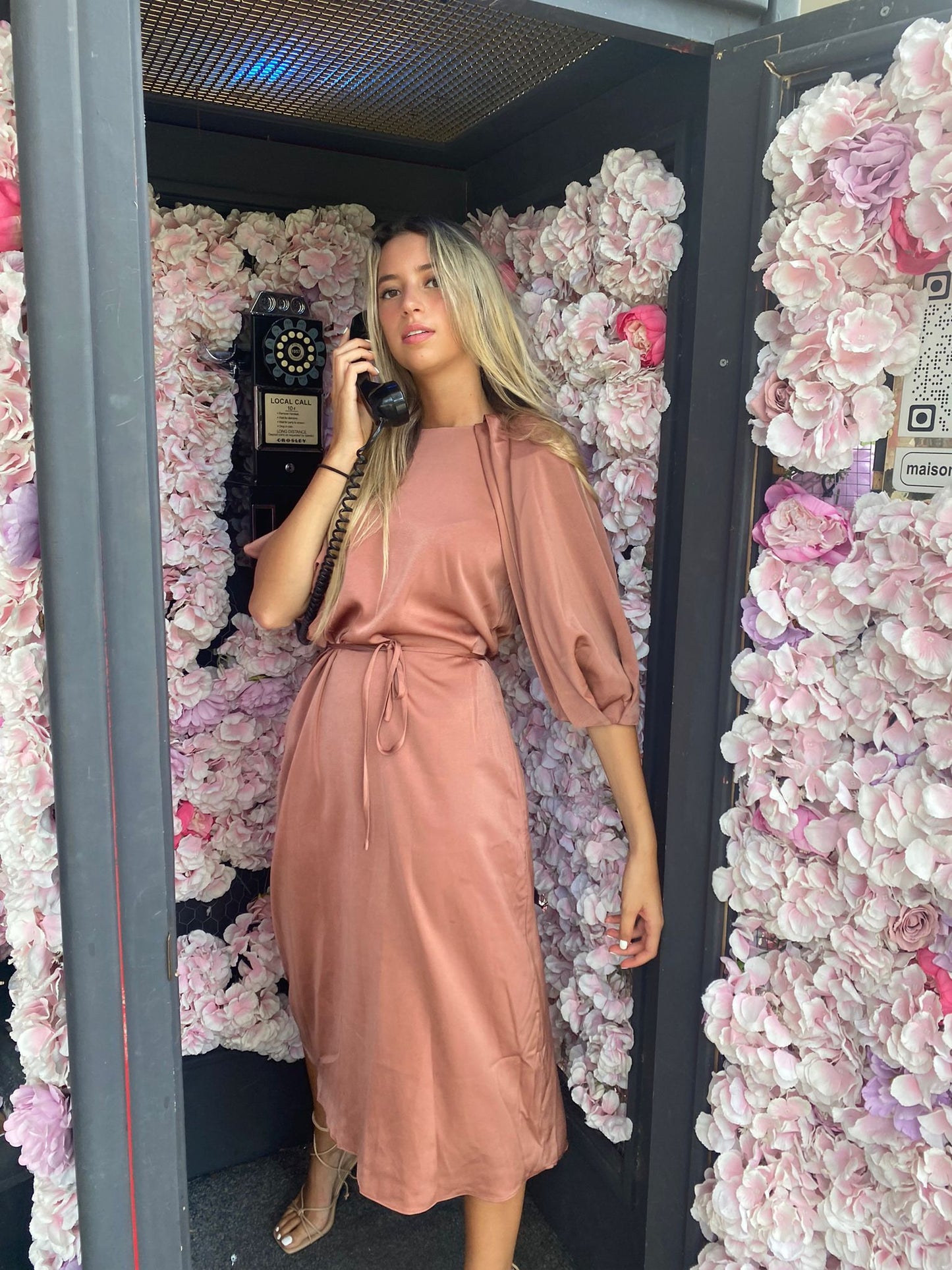 Rose Silk Dress