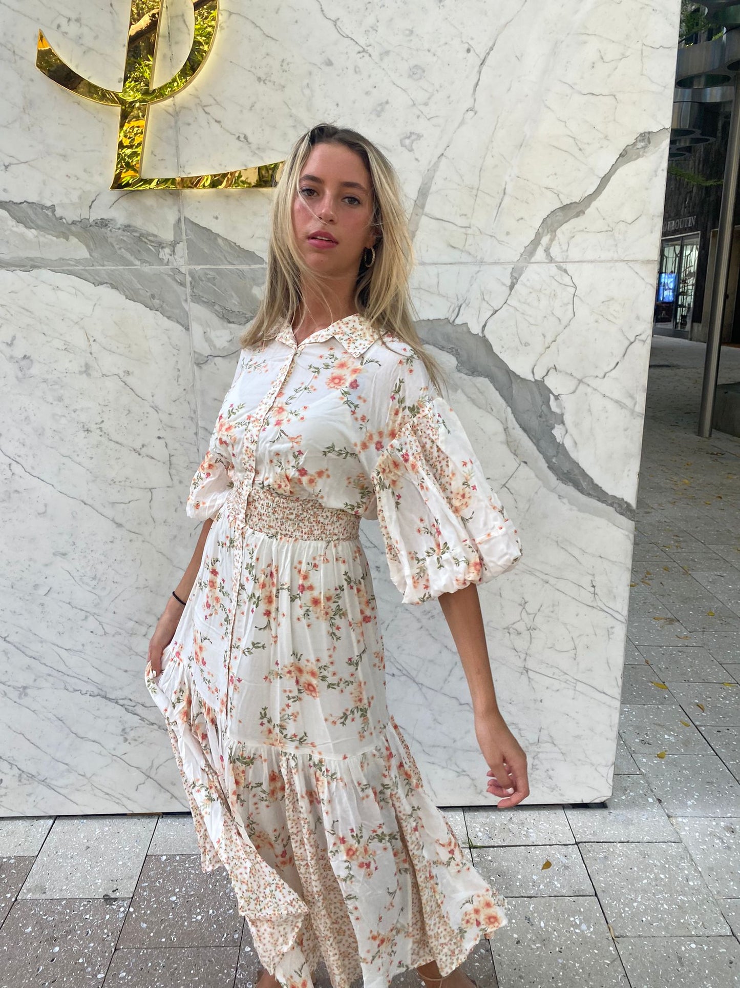 White Floral Dress